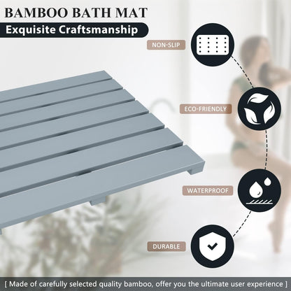 Non-Slip Bamboo Wooden Bath Mat