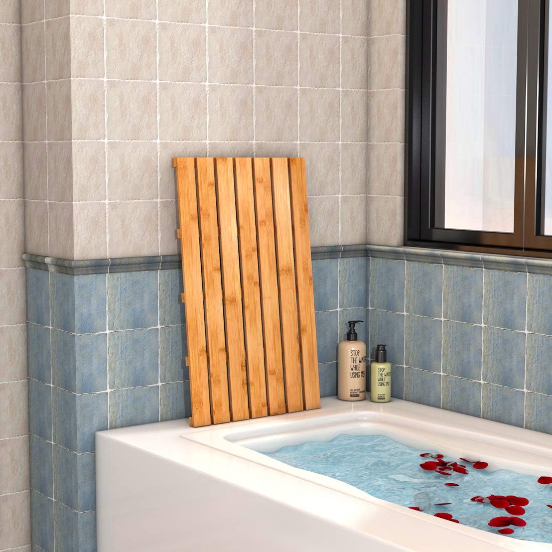 Non-Slip Bamboo Wooden Bath Mat