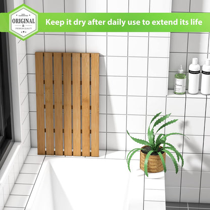 Non-Slip Bamboo Wooden Bath Mat